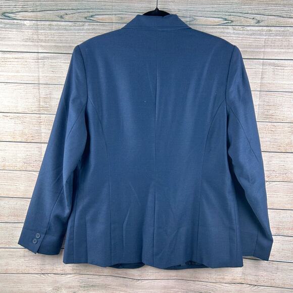Vintage JG Hook 100% Wool Navy Blue Blazer – Classic Tailored Fit, Size 16 - Picture 7 of 7